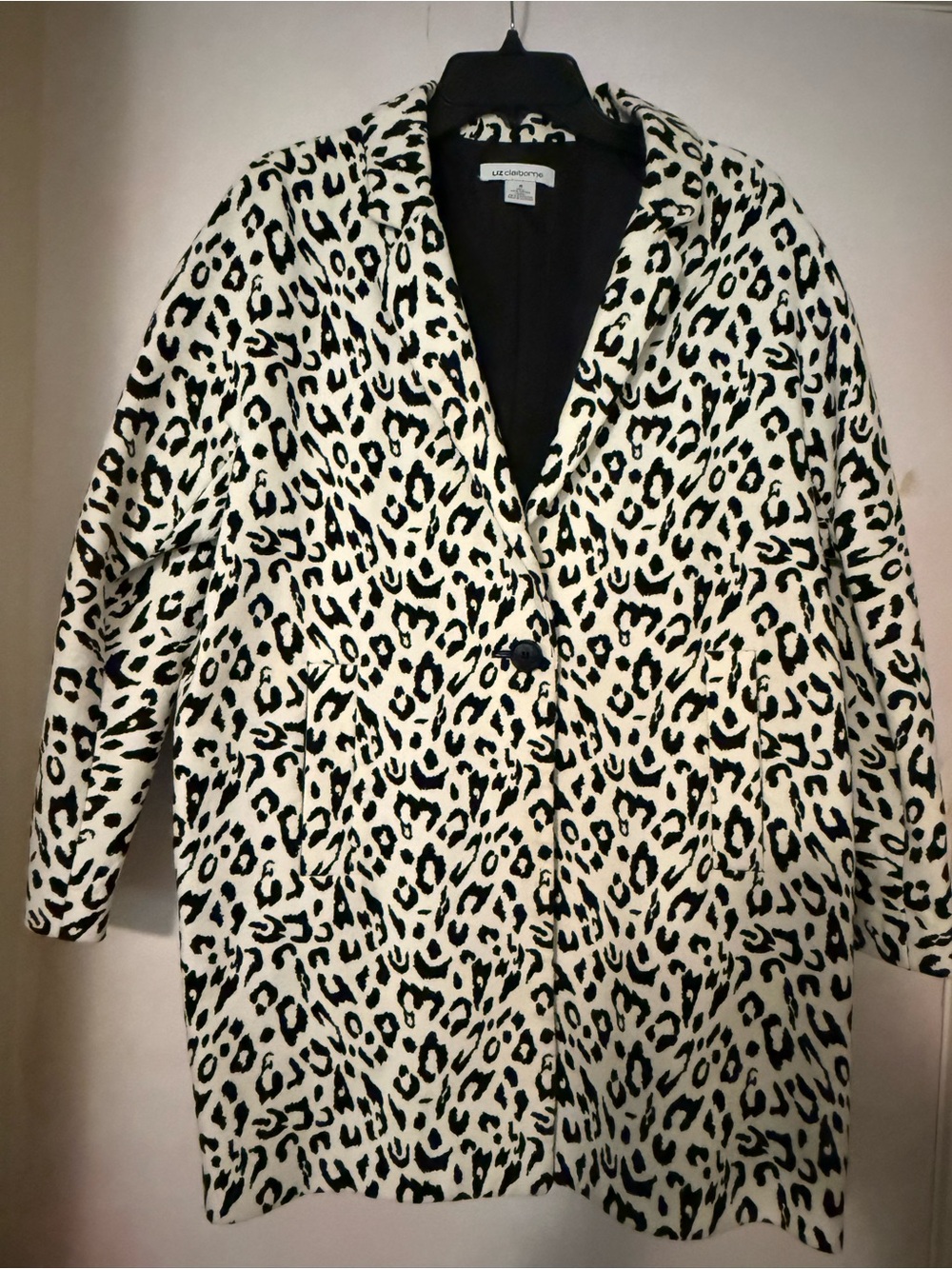 Liz Claiborne Black and White Leopard Print Blazer Jacket